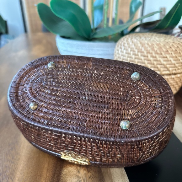 Rare Handcrafted Vintage Basketry Wicker Handbag EUC - Picture 9 of 10